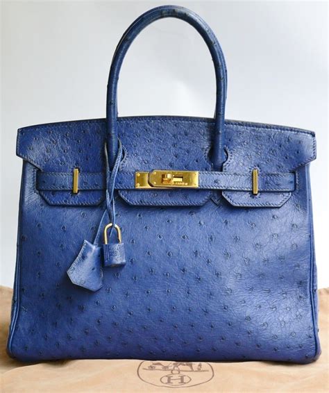 hermes ostrich birkin blue